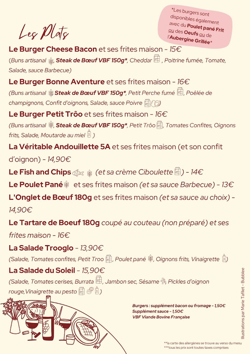Guinguette Bonne Aventure Photo Menu 1