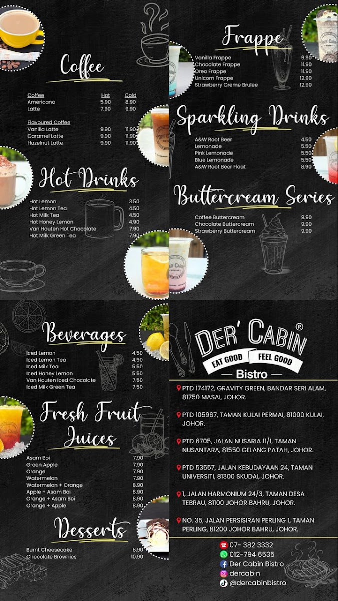 Der' Cabin Bistro Gelang Patah Photo Menu 1