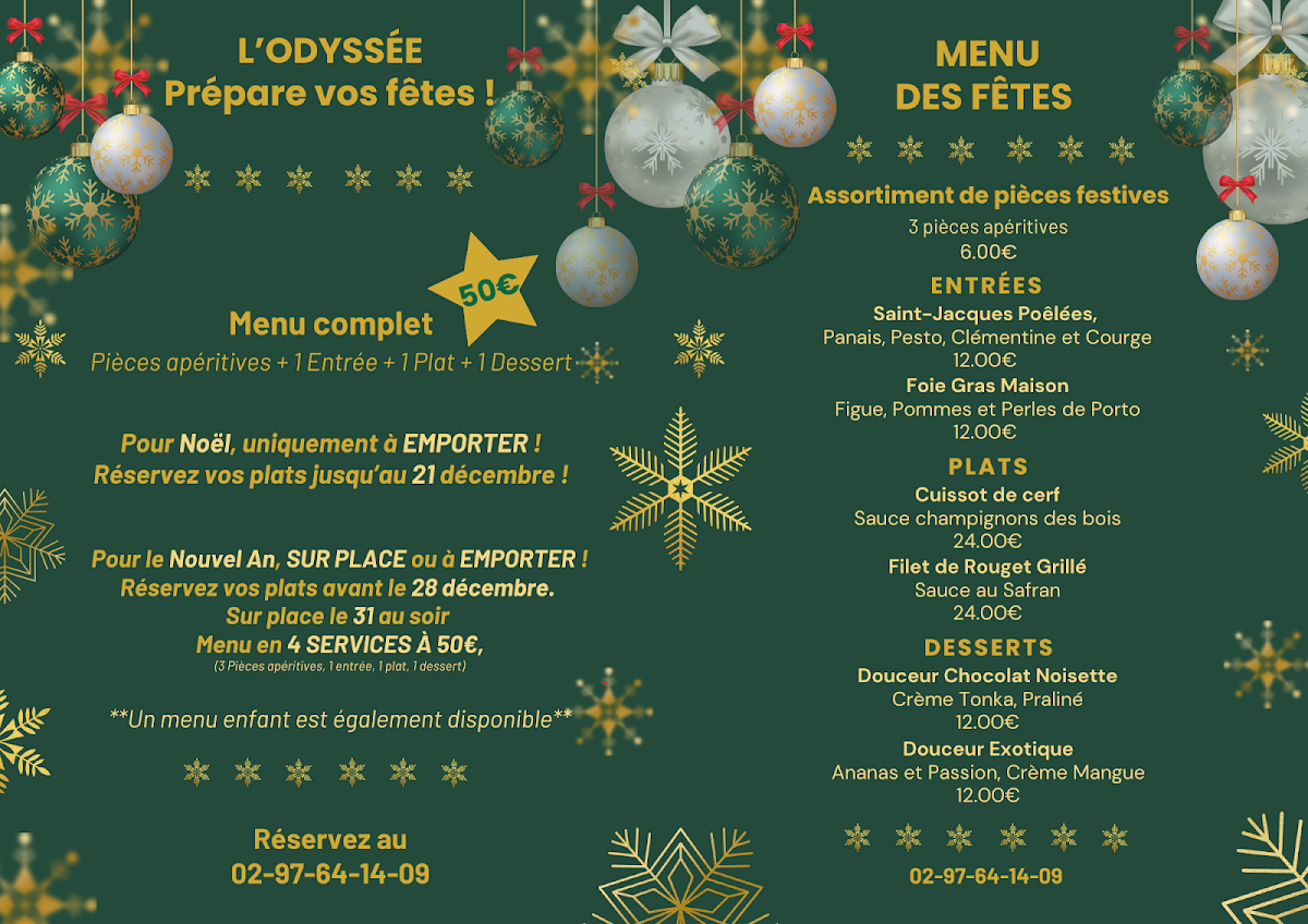 L'Odyssée Photo Menu 1