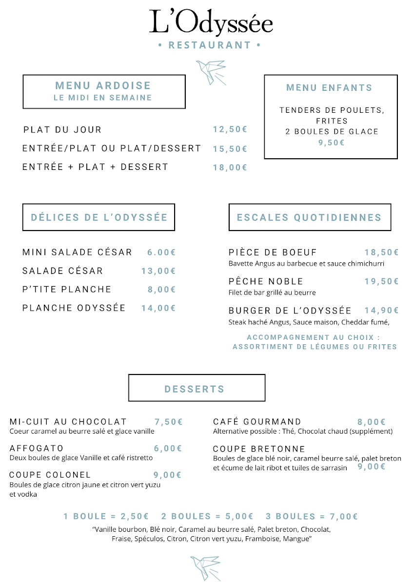 L'Odyssée Photo Menu 3