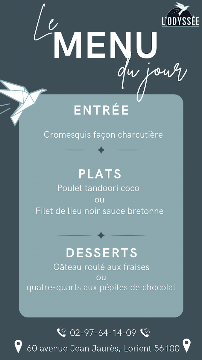 L'Odyssée Photo Menu 4