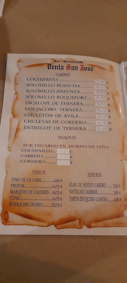 Restaurante Venta San José Photo Menu 5