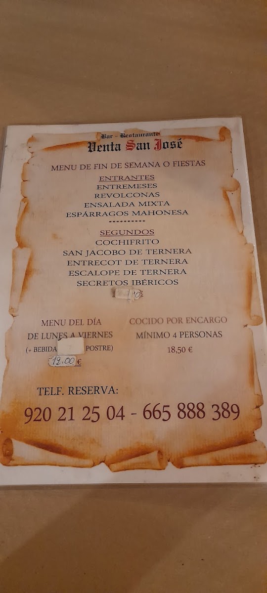 Restaurante Venta San José Photo Menu 6