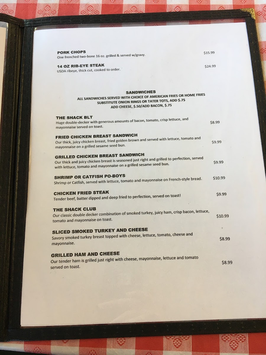 The Crawfish Shack Photo Menu 7