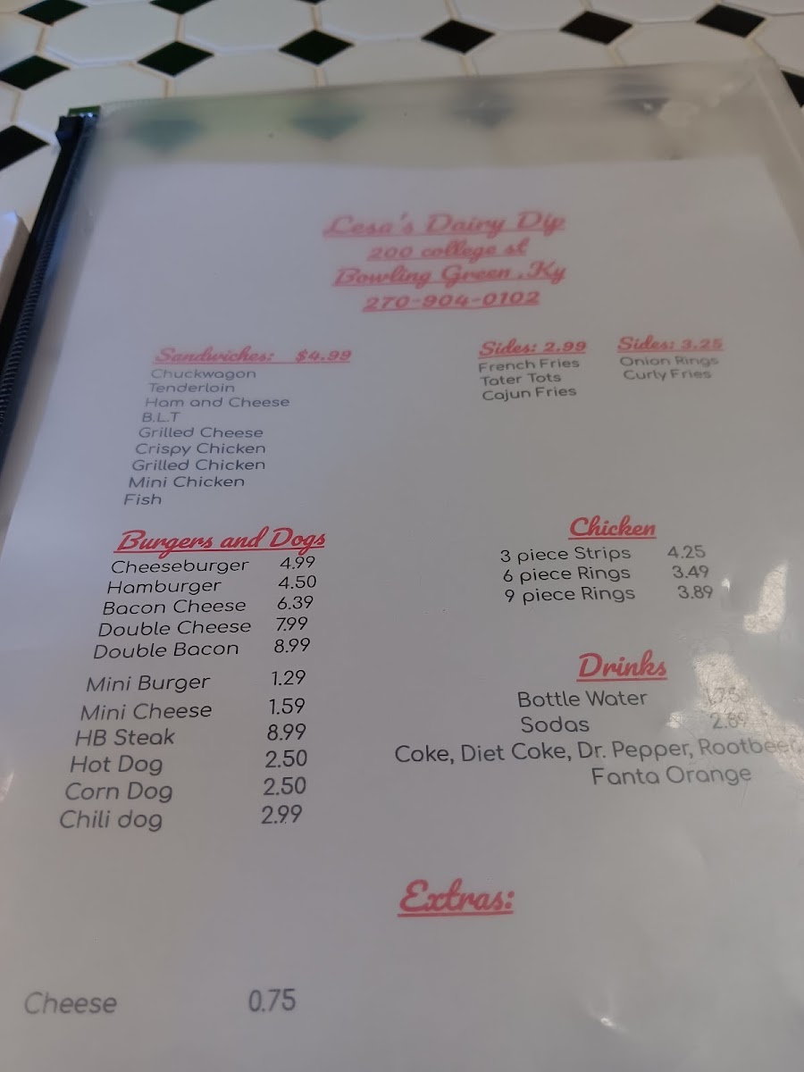 Lesa's Dairy Dip Photo Menu 8