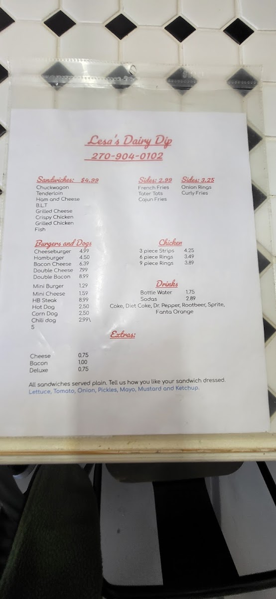 Lesa's Dairy Dip Photo Menu 9