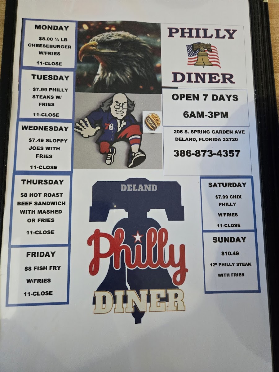 Philly Diner Photo Menu 1