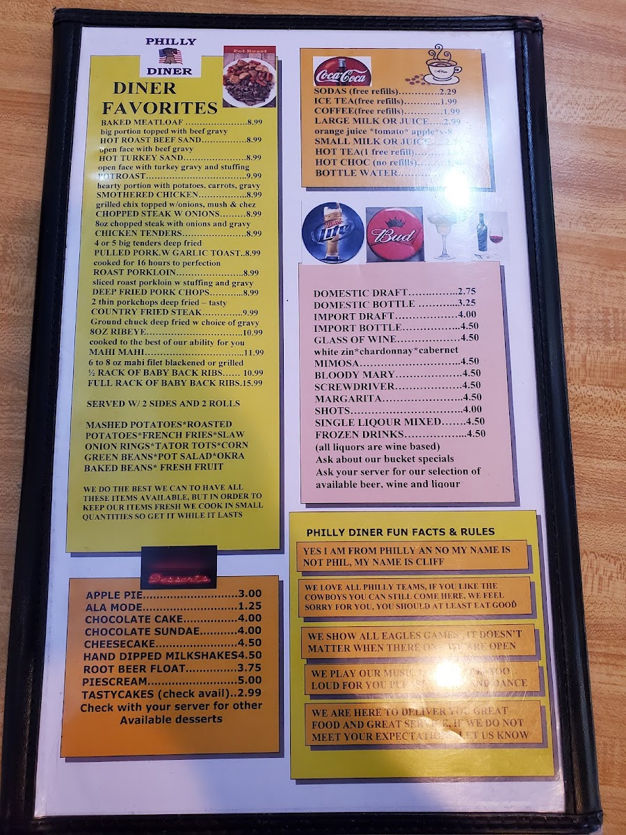 Philly Diner Photo Menu 3