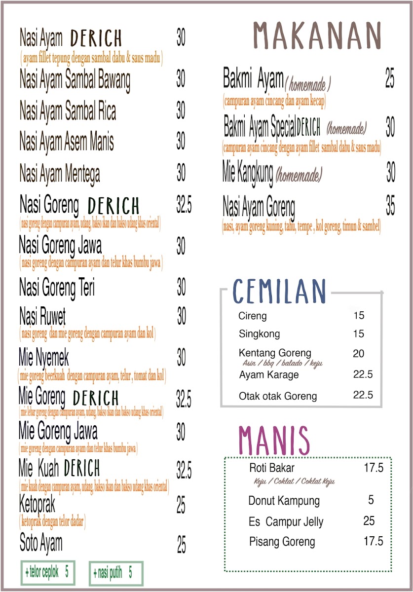 Derich Garden Restaurant Coffee Tea Eatery Photo Menu 1