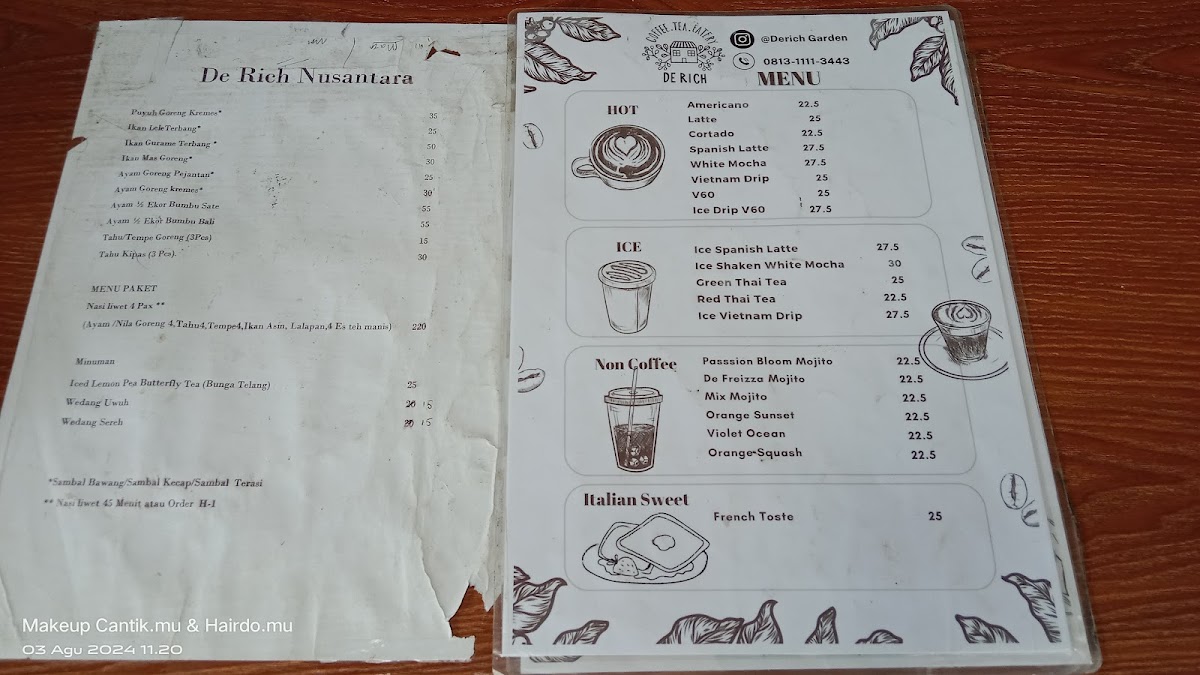 Derich Garden Restaurant Coffee Tea Eatery Photo Menu 2