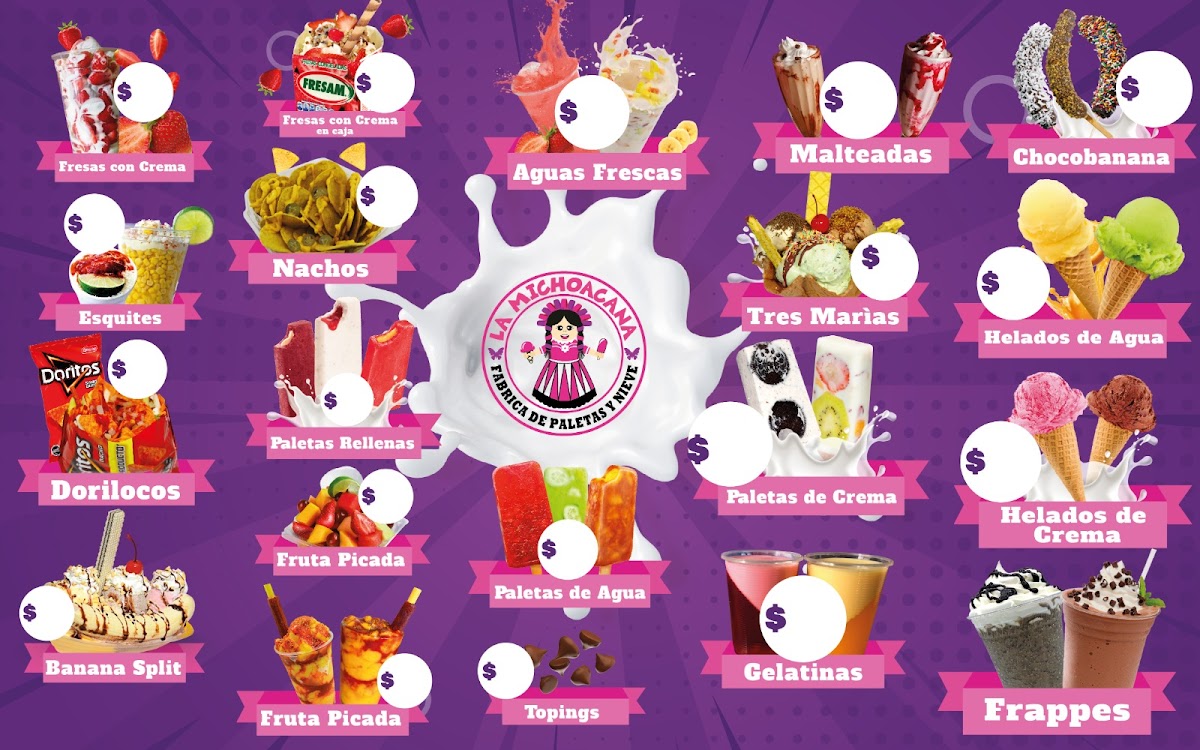 La Michoacana Ice Cream Factory Photo Menu 1