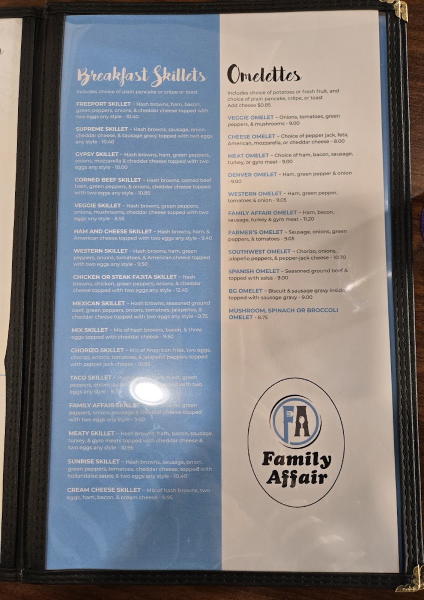 Family Affair Restaurant Photo Menu 4