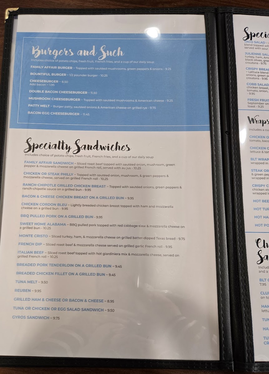 Family Affair Restaurant Photo Menu 6