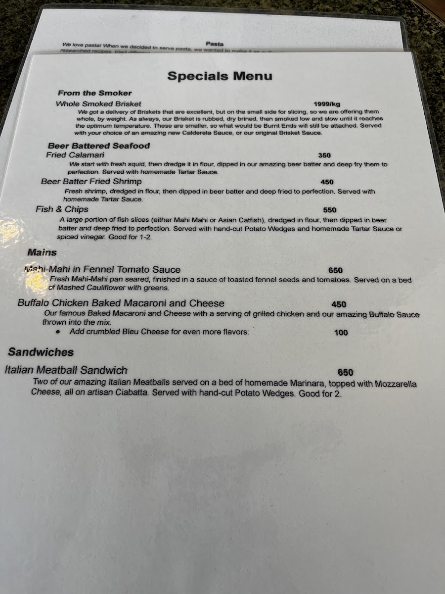 Smoke Bar and Restaurant Photo Menu 4