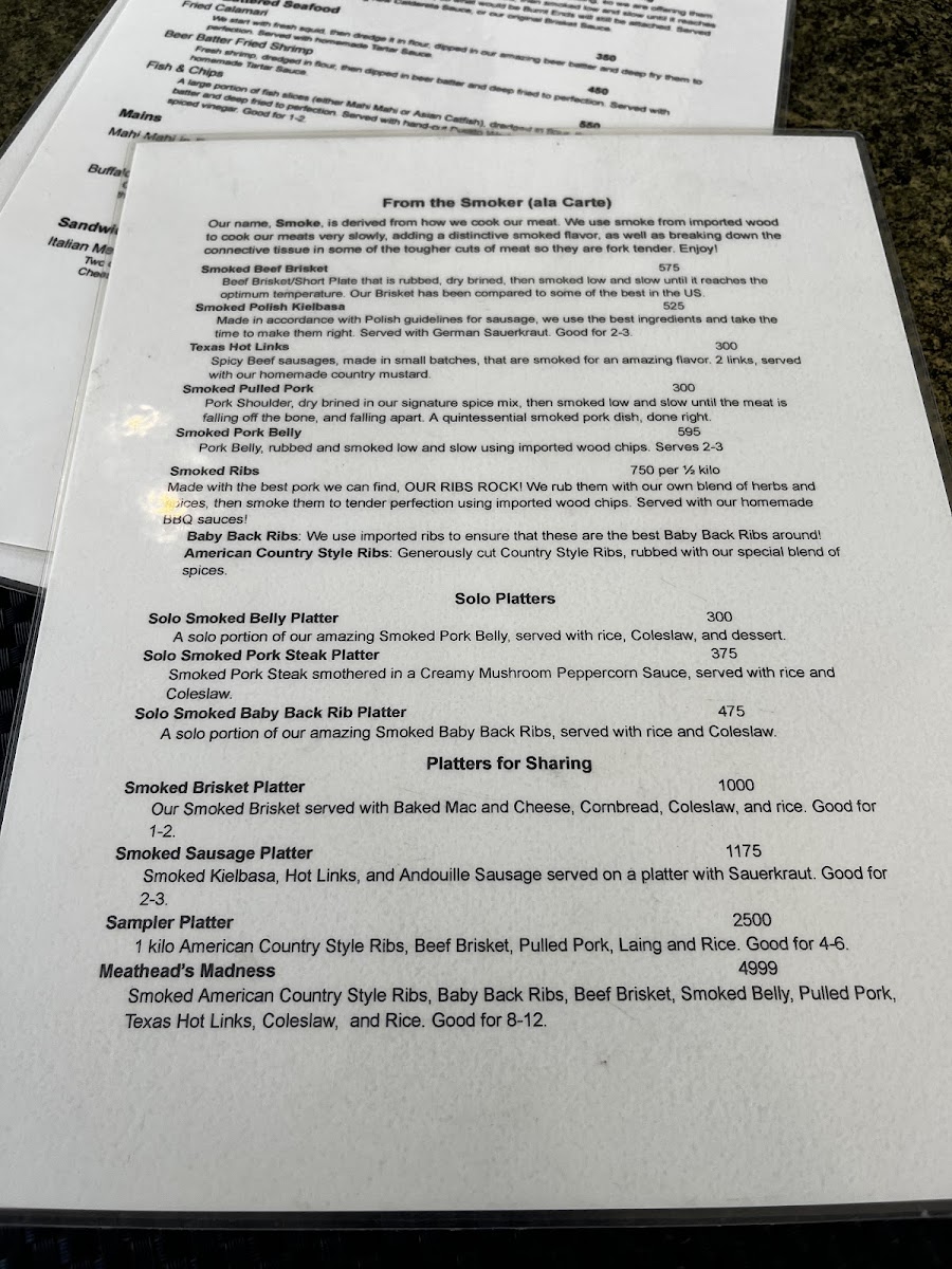 Smoke Bar and Restaurant Photo Menu 6
