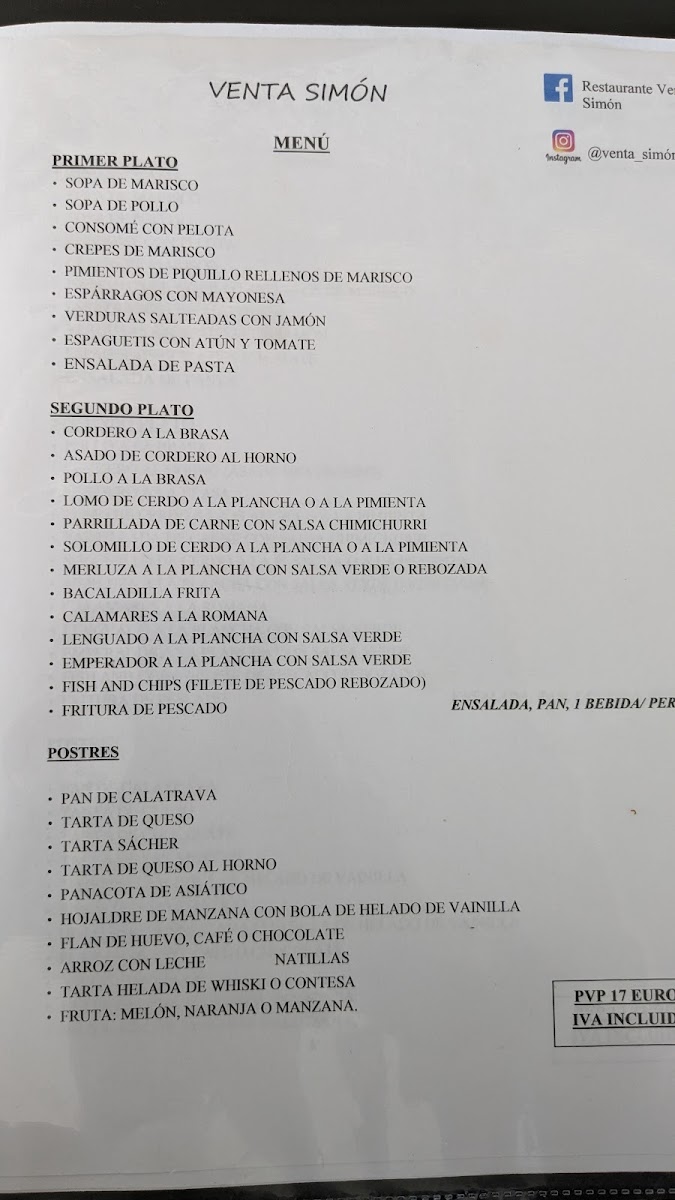 Restaurante Venta Simon Photo Menu 7