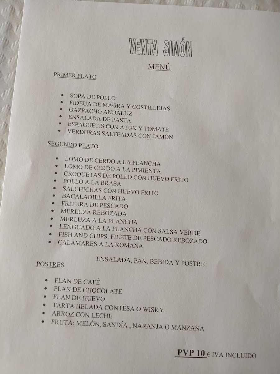 Restaurante Venta Simon Photo Menu 9