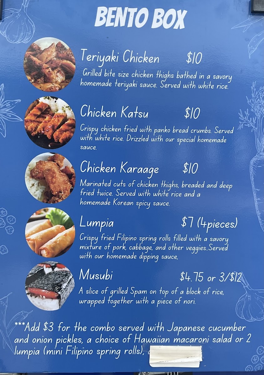 Bento Box Photo Menu 1
