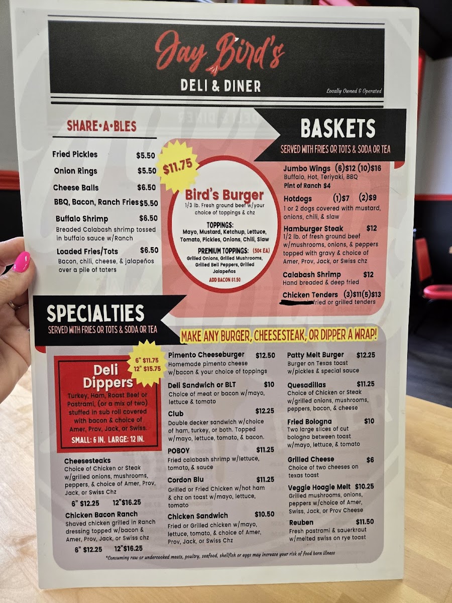 Jay Bird’s Deli & Diner Photo Menu 1