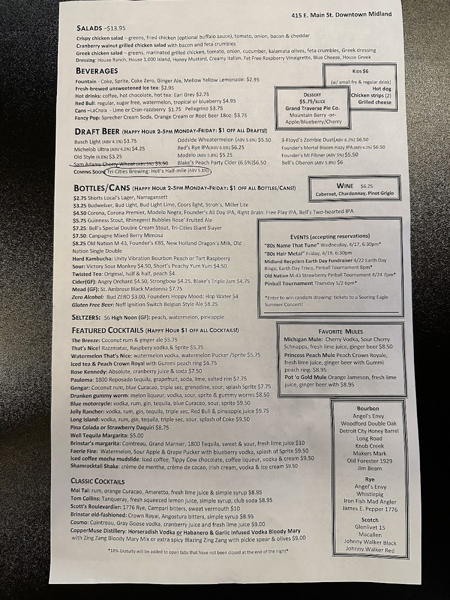 Brinstar Arcade Bar and Grill Photo Menu 5