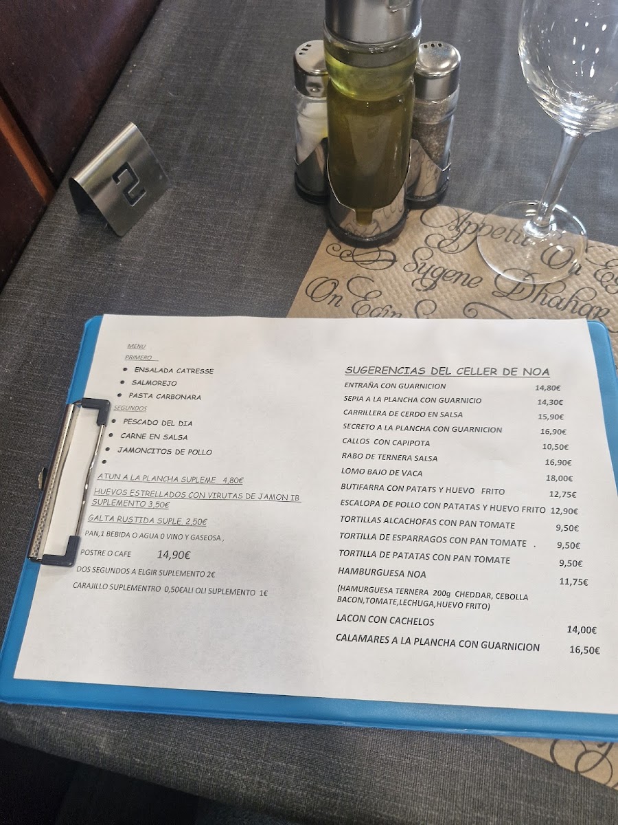 El Celler de Noa Photo Menu 1
