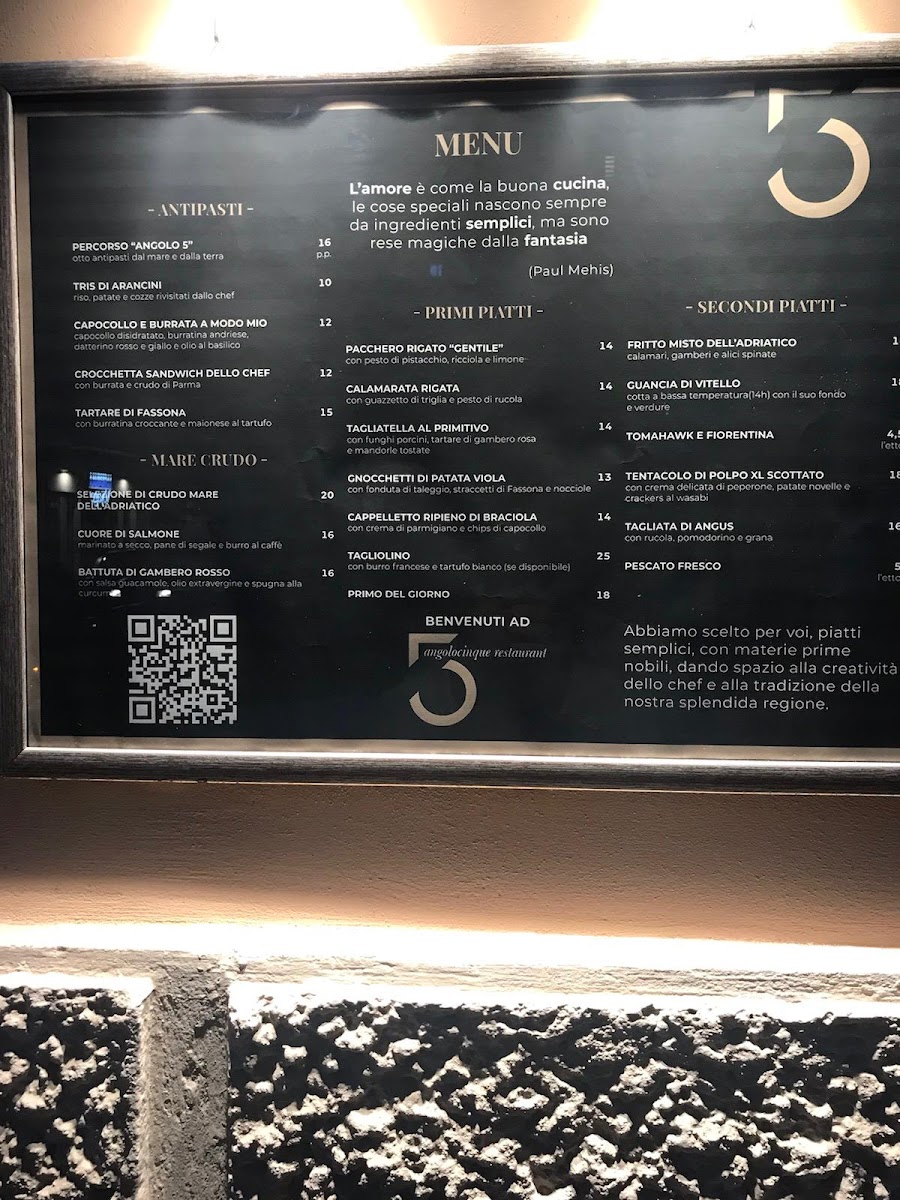 Angolocinque Restaurant Photo Menu 2