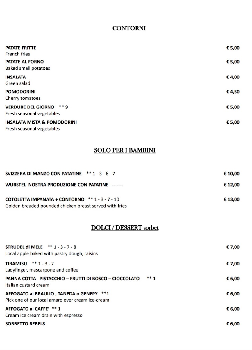 Ristorante Rebel8 Photo Menu 2
