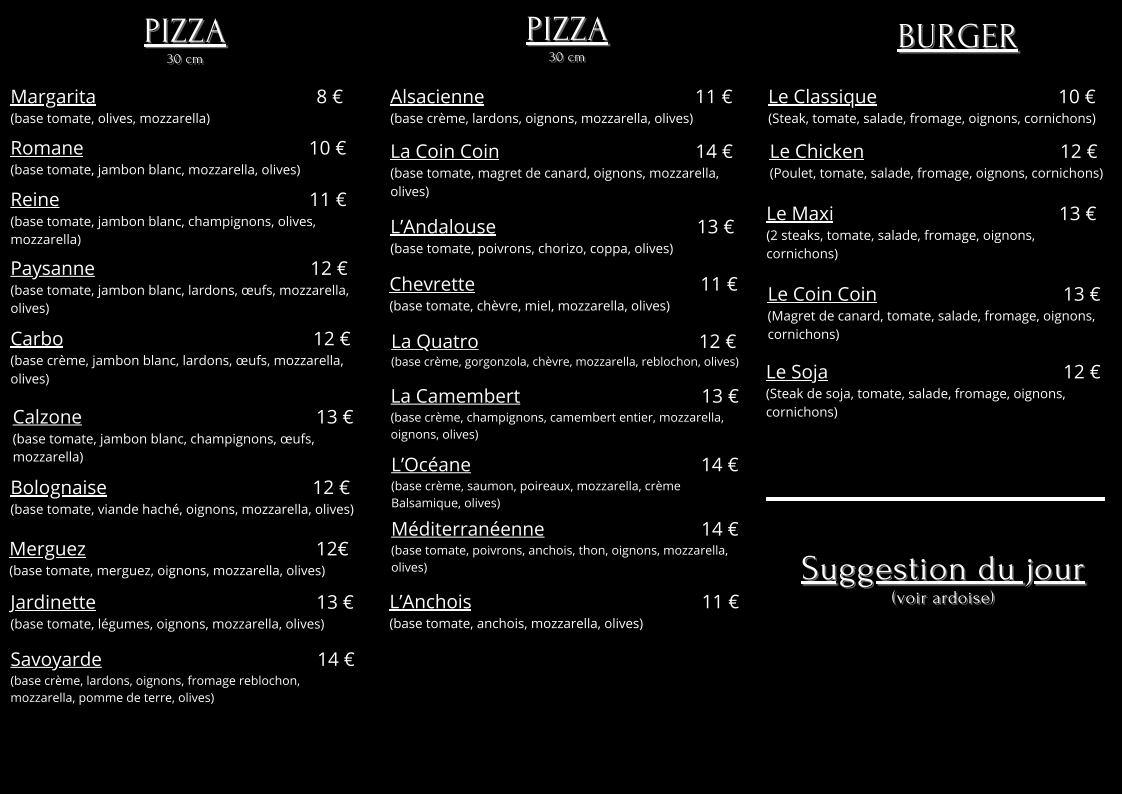 Chez john Photo Menu 1