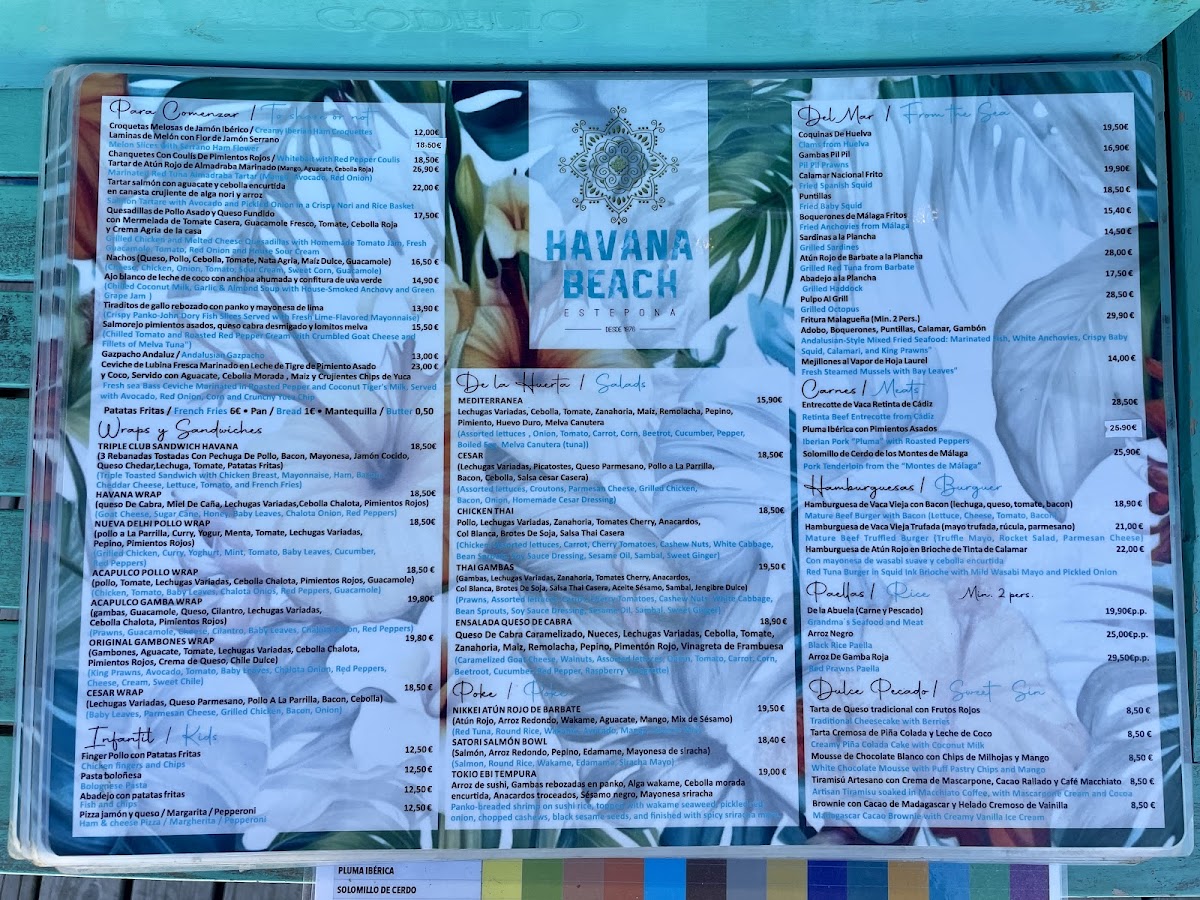 Havana Beach Bar Photo Menu 1