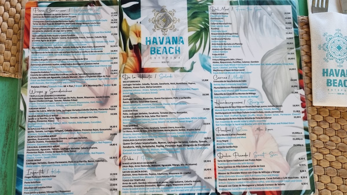 Havana Beach Bar Photo Menu 2