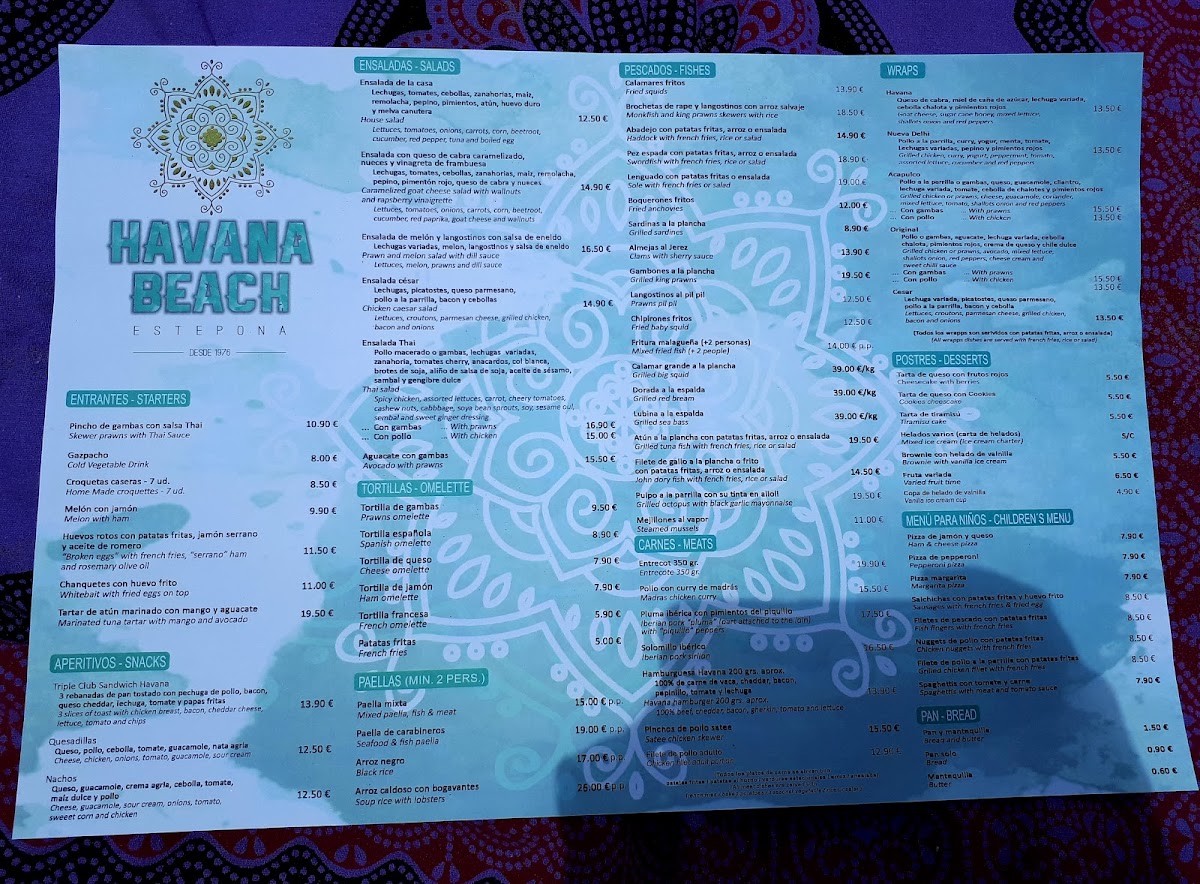 Havana Beach Bar Photo Menu 3