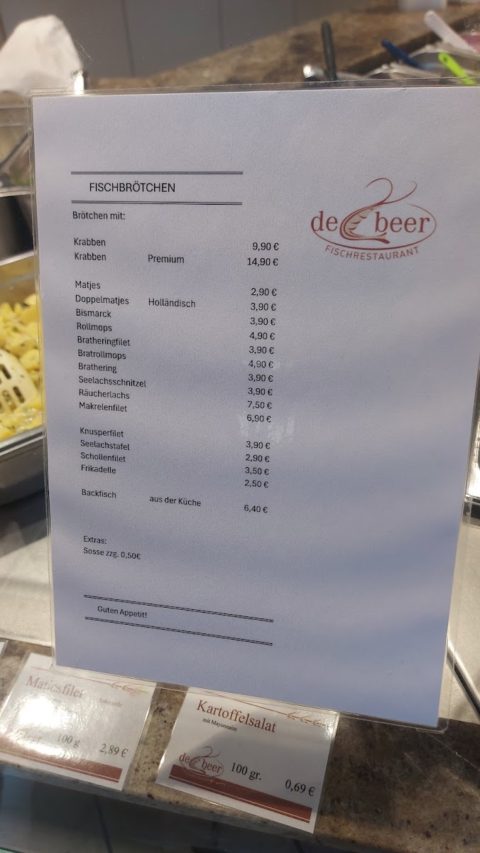 Fischrestaurant de Beer Greetsiel Photo Menu 4