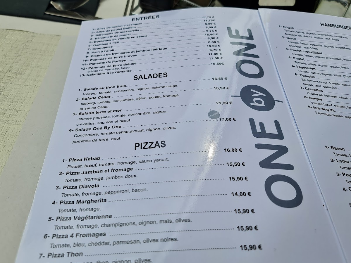 One by One Food y Drinks. Cocktails, Music, 60/70/90/90, Tv Sports Photo Menu 3