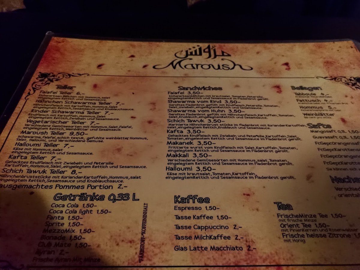 Maroush Photo Menu 9