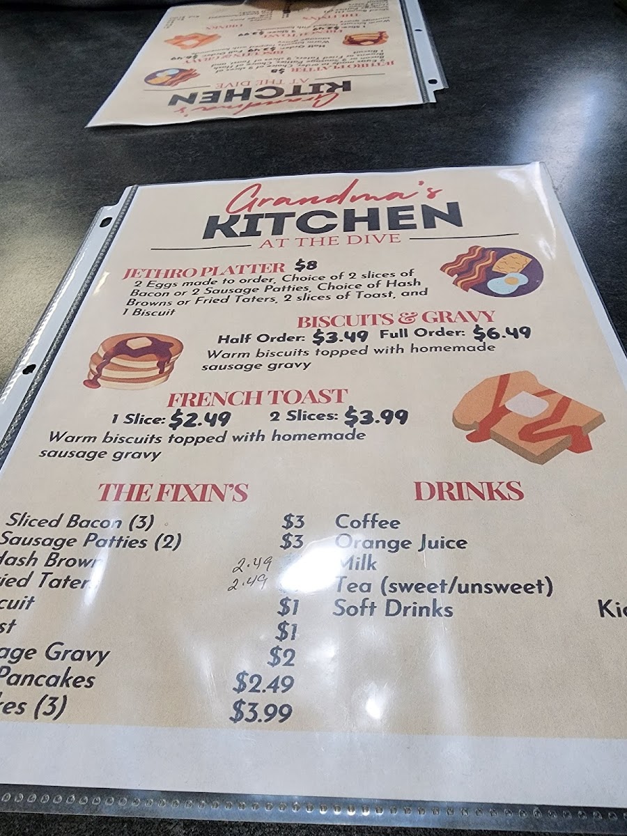 The Dive Bar and Grill Photo Menu 3