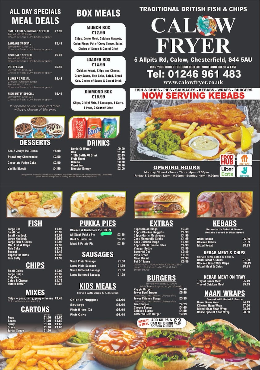 Calow Fryer Photo Menu 1