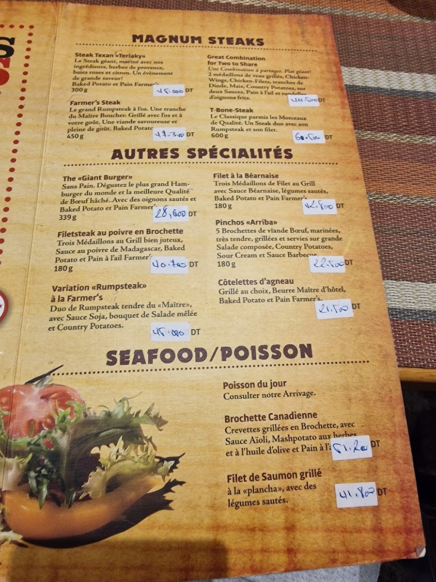 Restaurant Farmer's Steakhouse Photo Menu 4