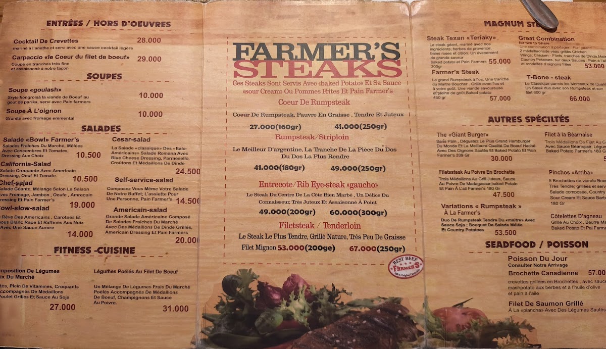 Restaurant Farmer's Steakhouse Photo Menu 9
