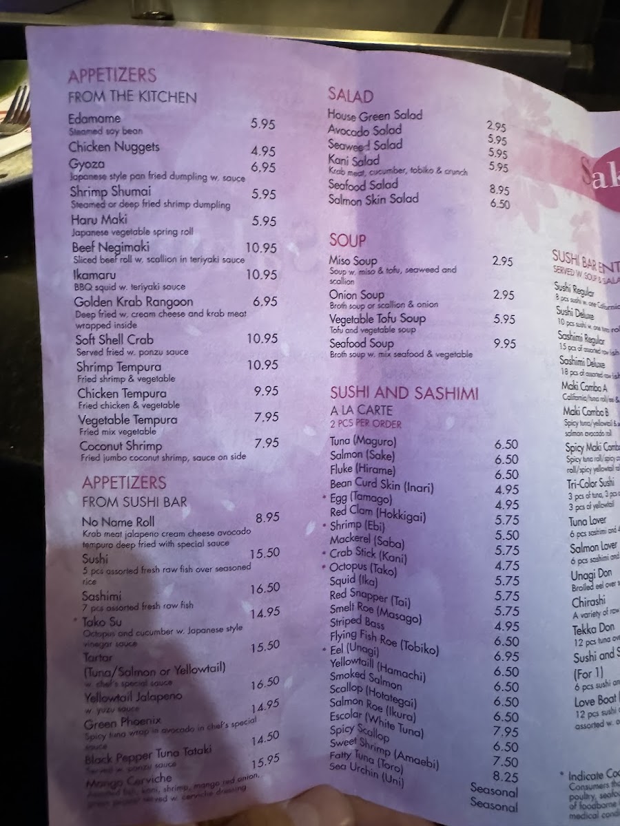 Sakura Japanese Steakhouse Photo Menu 7