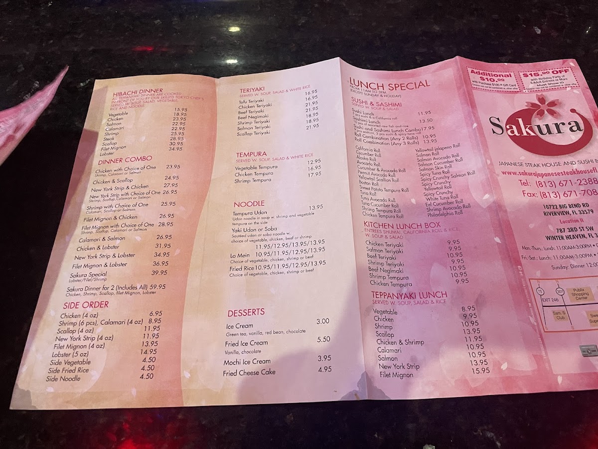 Sakura Japanese Steakhouse Photo Menu 8
