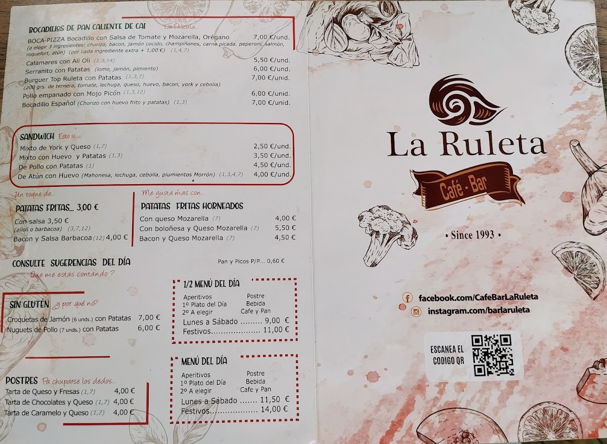 Cafetería La Ruleta Photo Menu 1