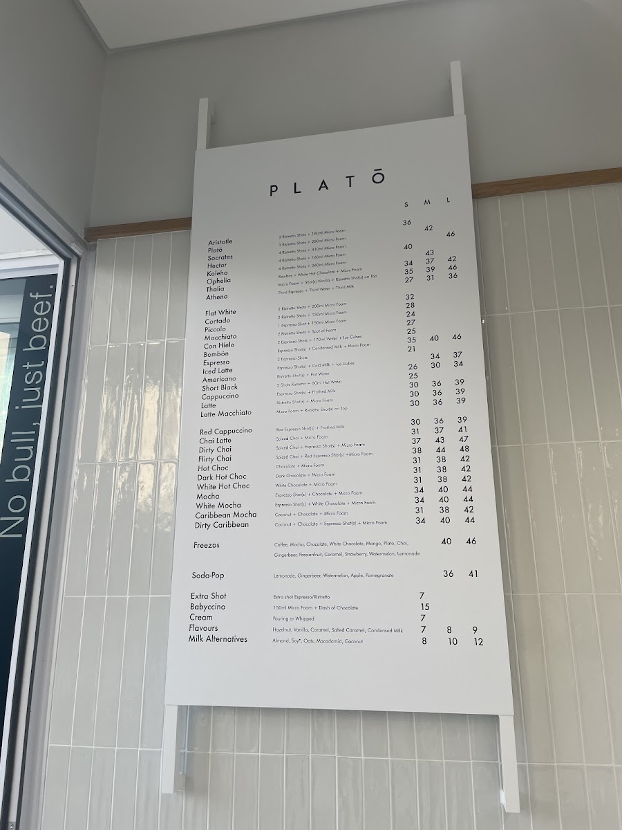 Platō Coffee - Bryanston Photo Menu 2