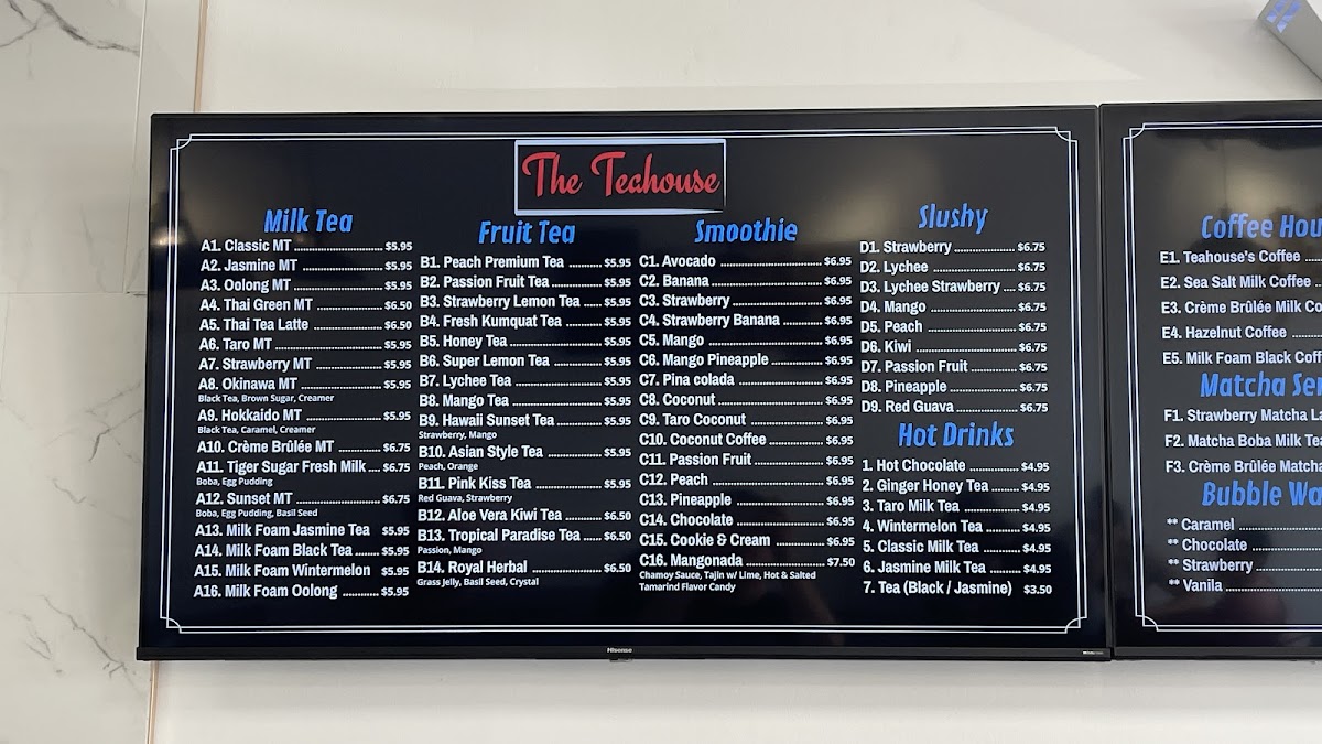 The Teahouse: Bubble Tea, Coffee, Smoothies Photo Menu 4