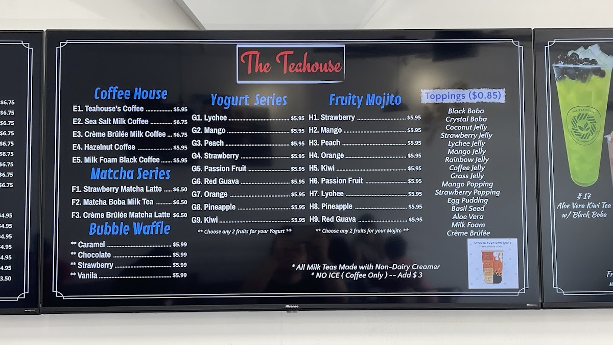 The Teahouse: Bubble Tea, Coffee, Smoothies Photo Menu 5