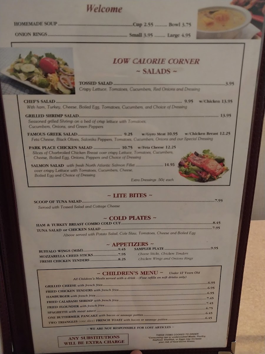 Park Place Restaurant Photo Menu 10