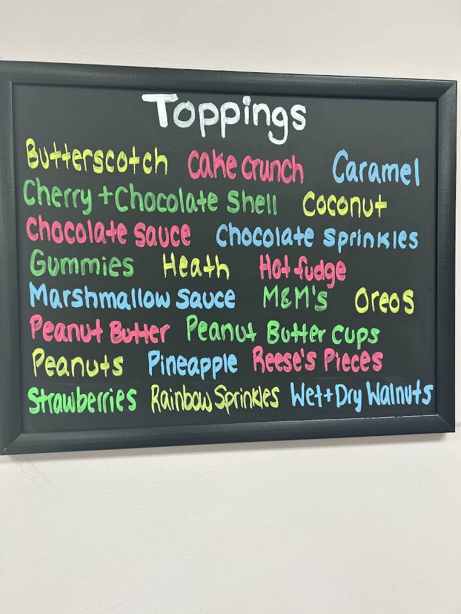 Mia's Ice cream Photo Menu 1