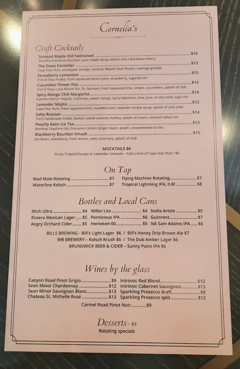 Cornelia's Restaurant Photo Menu 3