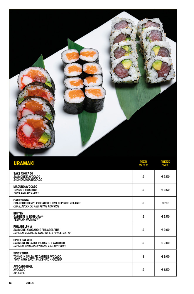 Secret Sushi Photo Menu 1