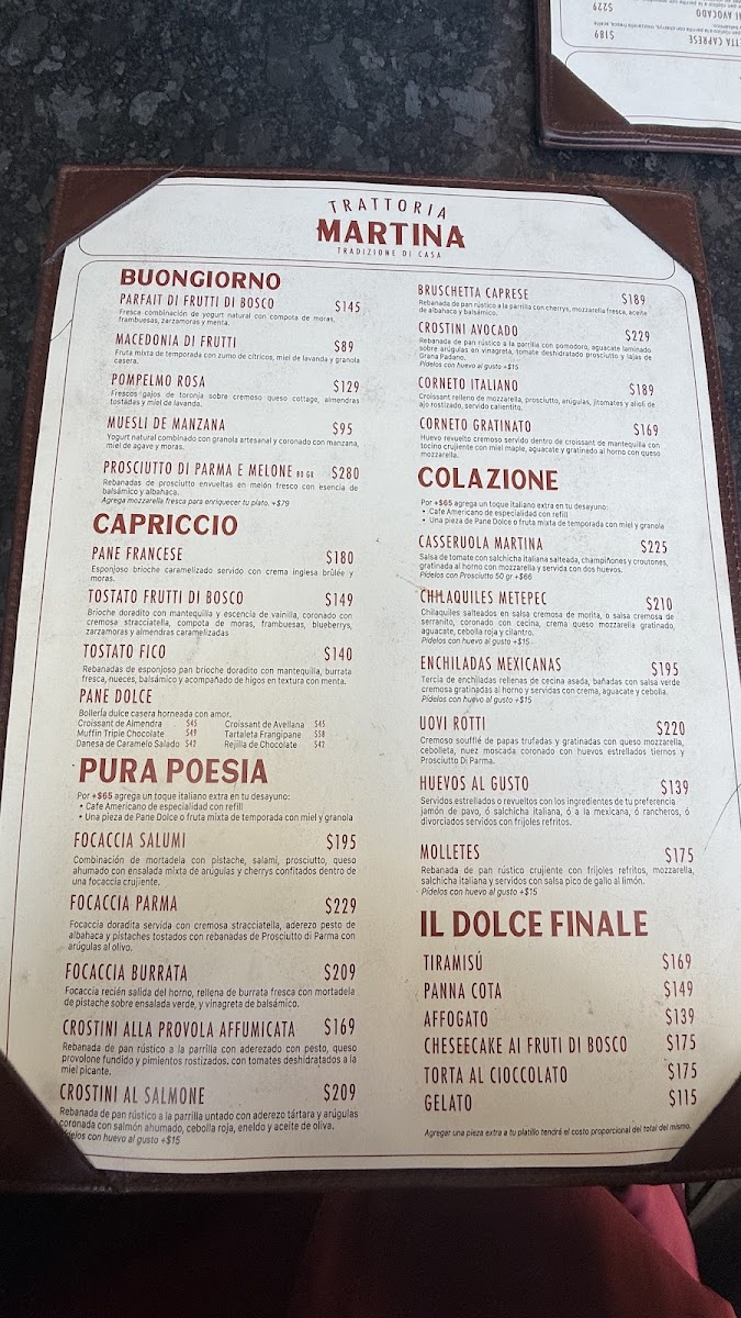 Trattoria Martina Photo Menu 1