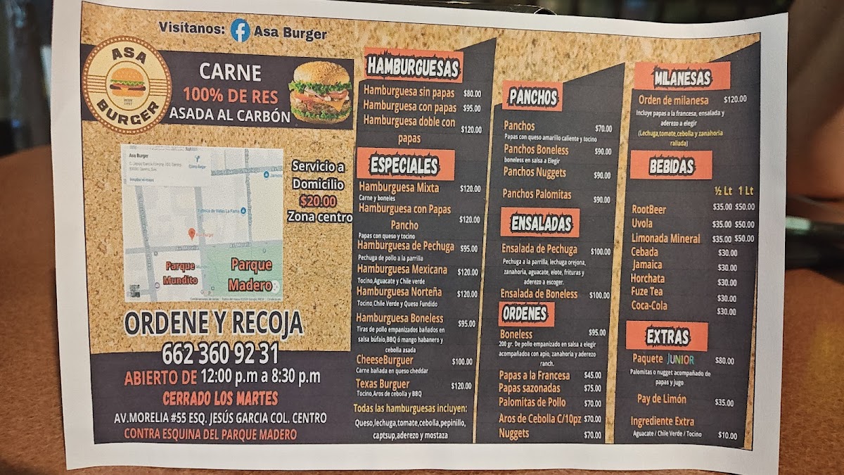 Asa Burger Photo Menu 1